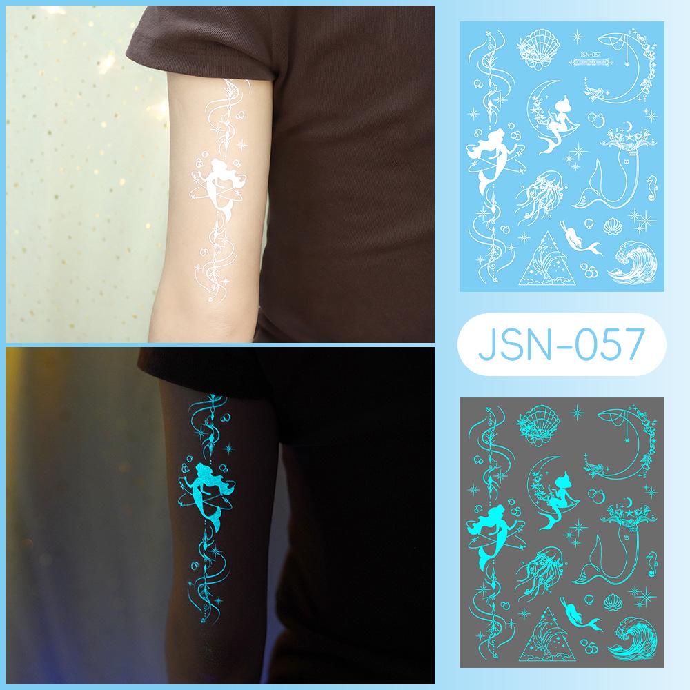 Adesivi Tatuaggio Ricaron 2024 Henné Luminoso & Farfalla Bianca per Viso & Braccio