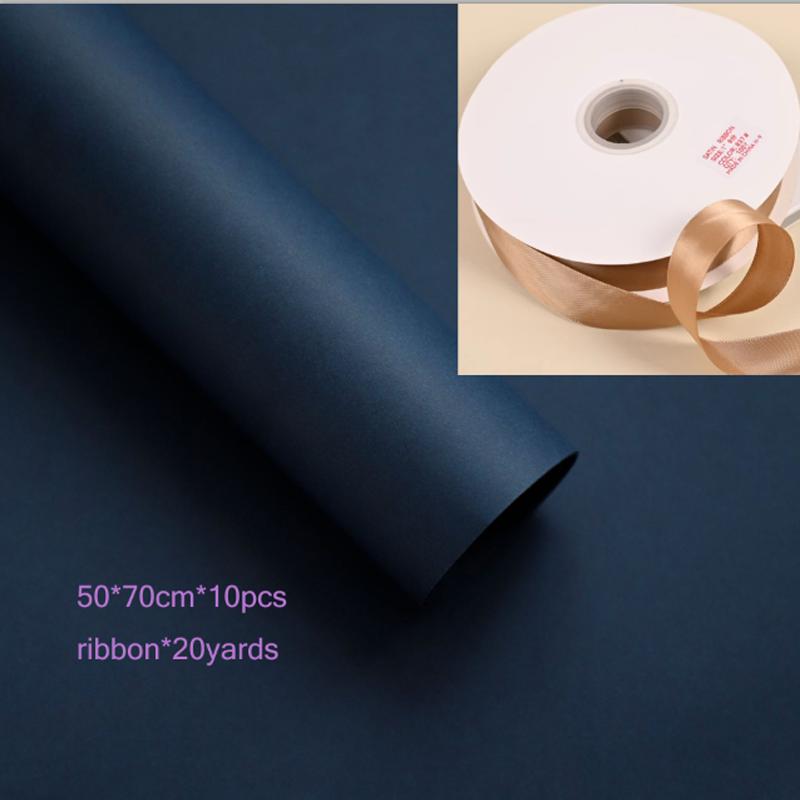 

Kraft Flower Wrapping Paper with Linen Ribbon Set, Vintage Floral Packaging Paper for Bouquet, DIY Gift Packing for Birthday Festival Flower Shop
