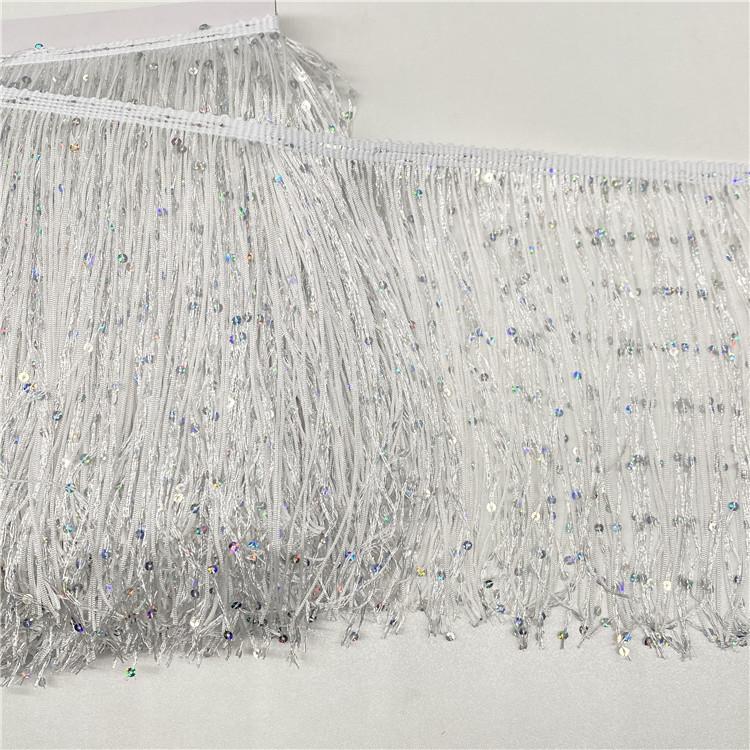 Sequin Encryption Thickened 20Cm Wide Nylon Row Beard Latin Dance Fringed Lace Dance Clothing Accessories