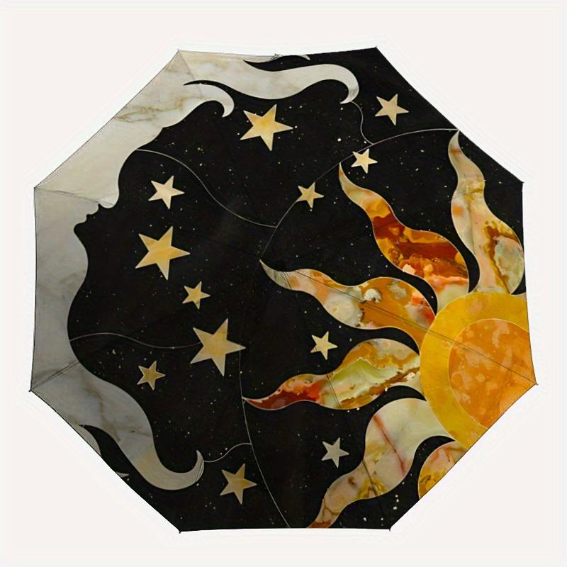1pc Celestial Patterns Automatic Open/Close Umbrella, Portable Folding umbrella for Everyday Use yy250826083