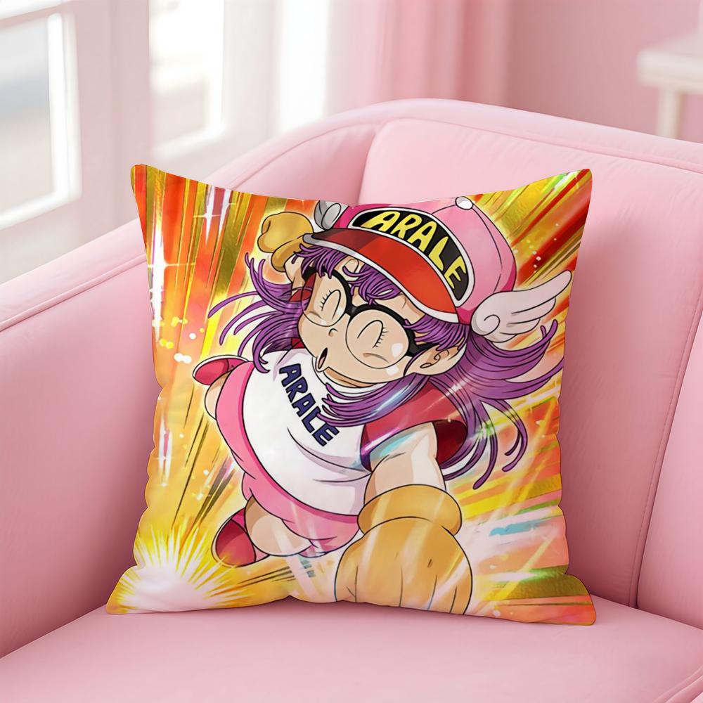 Cartoon Dr SSlump Arale Cushion Cover Linen Pillowcase Cover Soft Decor for Sofa Home Room