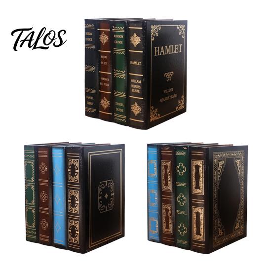 Talos Fake Book Decoration Ornaments, Flip-Top Hollow Storage Design, Vintage Style Decorative Box, for Coffee Table, Bookshelf Display