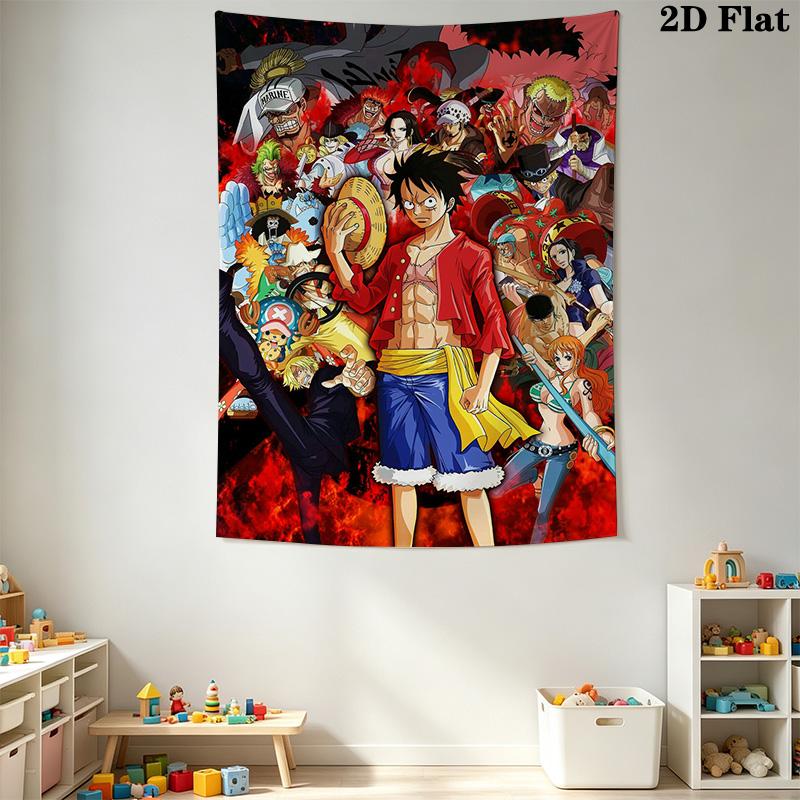 One Piece Luffy Tapestry Wall Tapestry Fashion Print Wallmounted Wall Covering Decoration Atmospheric Background Cloth Work Of Art