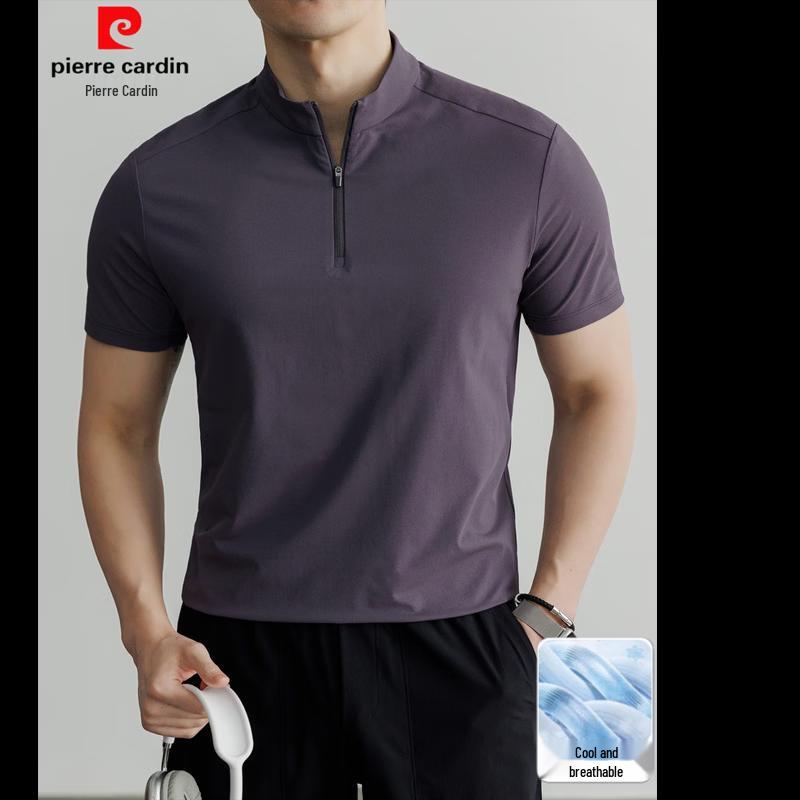 Pierre Cardin Men s Half-Zip Stand Collar Short Sleeve T-Shirt 2XL
