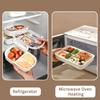 WORTHBUY Leak Proof Lunch Box Portable Food Container Microwavable Detachable Compartment Bento Box Plastic Transparent Food Box