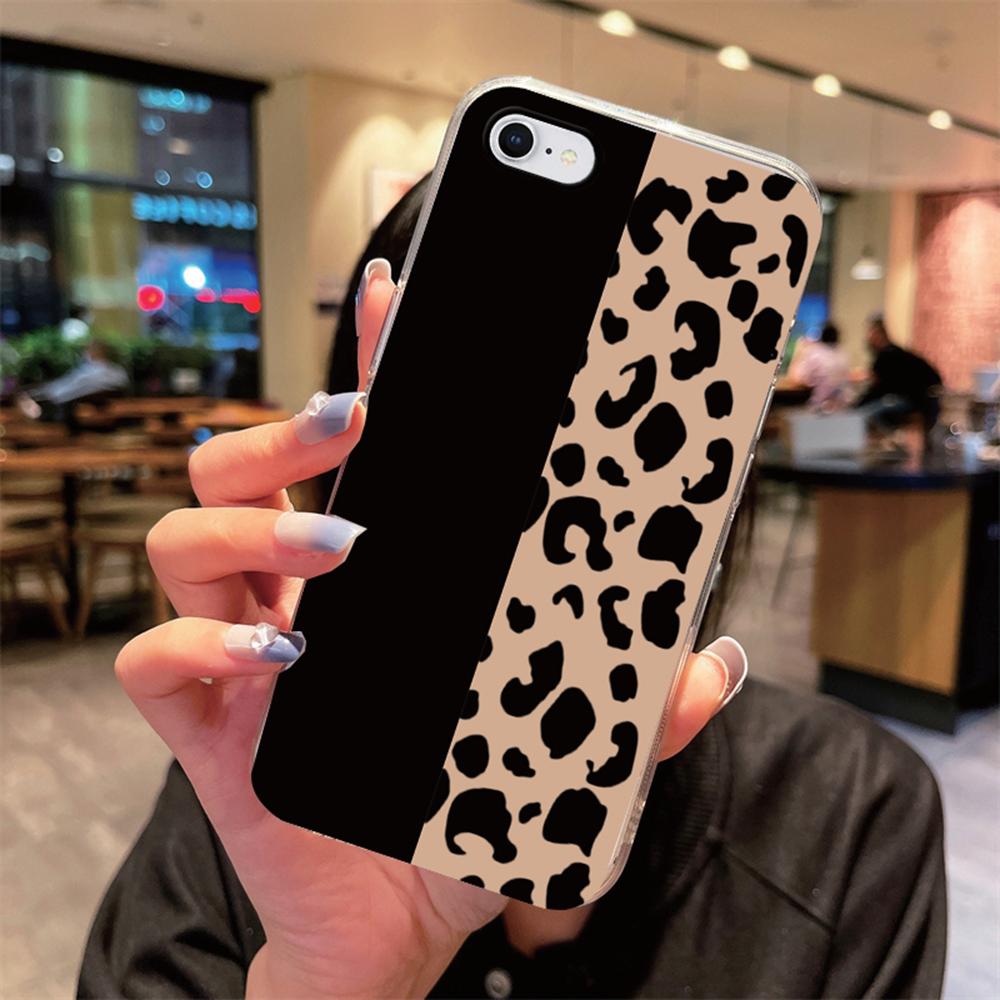

Artistic Pink Marble White Leopard Print Phone Case For Apple iphone 7 8 6 Plus SE 2020 2022 X XS Max XR Clear Cover Transparent iPhone 6