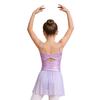 Girls Ballet Mesh Dance Dress Spaghetti Straps Cutout Back Cross Ruched Front Built In Briefs