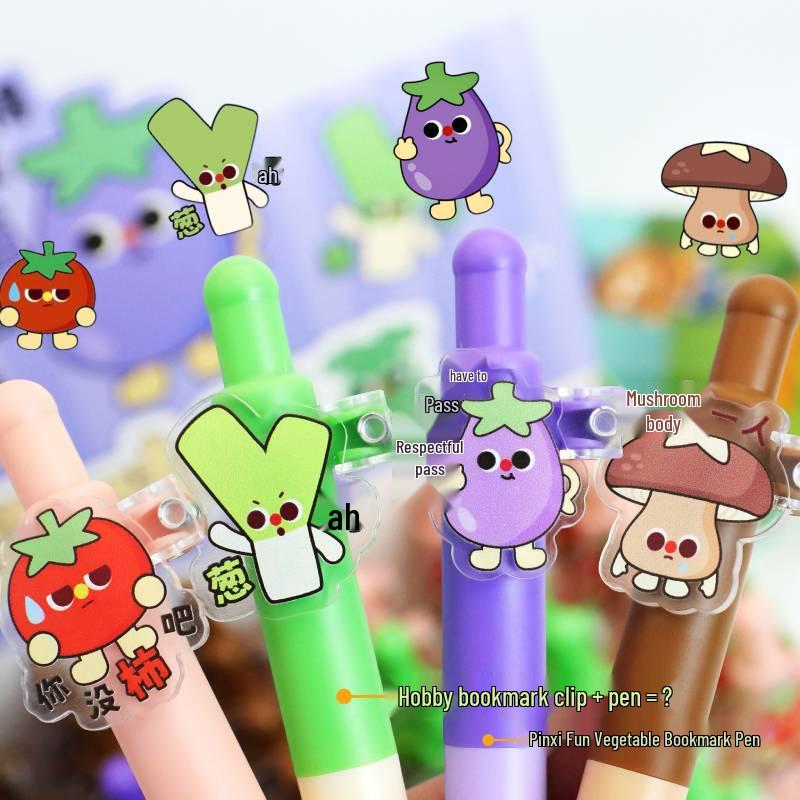 

Acrylic Bookmark Clip Pen - High-Value, Portable, Short Press-Type Signature Pen for Students