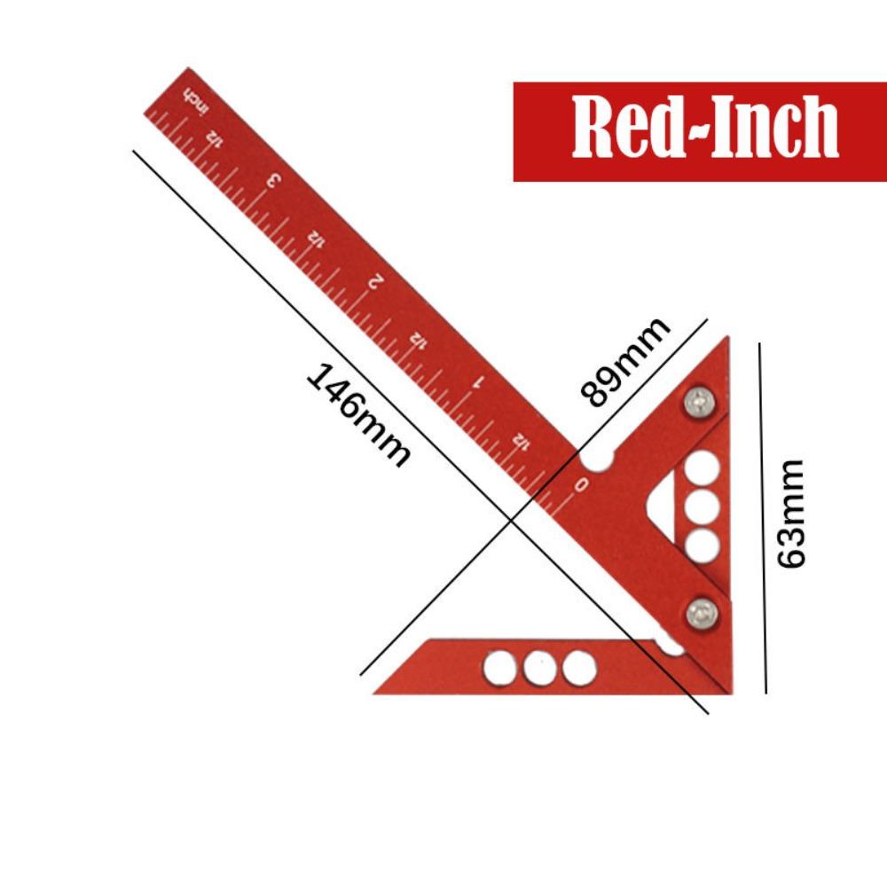 Portable Center Scribe 45/90° Carpenter Ruler Durable Right Angle Line Gauge  Wood Measuring Tool