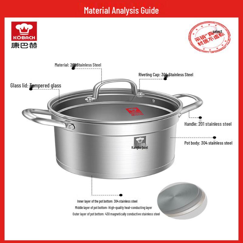 Kambach 304 Stainless Steel 22cm Soup Stew Pot