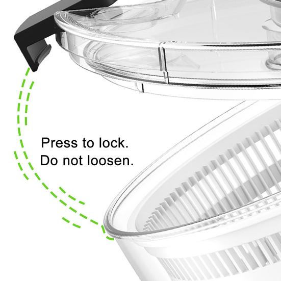 Salad Spinner Hand Dehydrator Large 4.2 Quart Transparent Bowl with Built-in Strainer Fruit And Veggie Dryer Easy to Clean Plastic Kitchen Tool