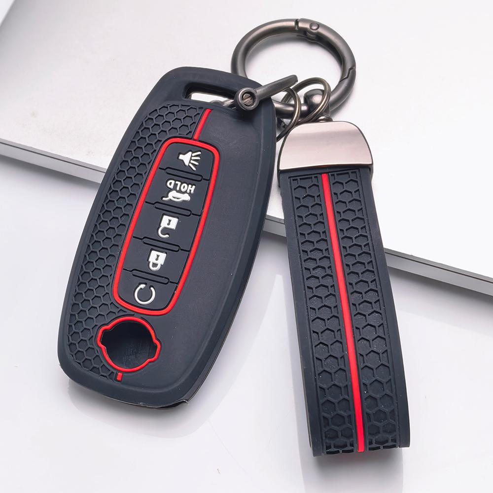 Copri Telecomando Chiave per Modelli Nissan Altima Rogue Pathfinder con Portachiavi Superficie Antigraffio Struttura Ammortizzante Texture Morbida al Tatto Design Facile da Installare
