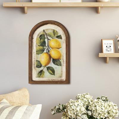 Arte da Parete Vintage Incorniciata, Arte da Parete Floreale in Legno Curvo, Arte da Parete Incorniciata in Legno ad Arco, Pitture Rustiche in Stile Campagna Francese per Camera da Letto