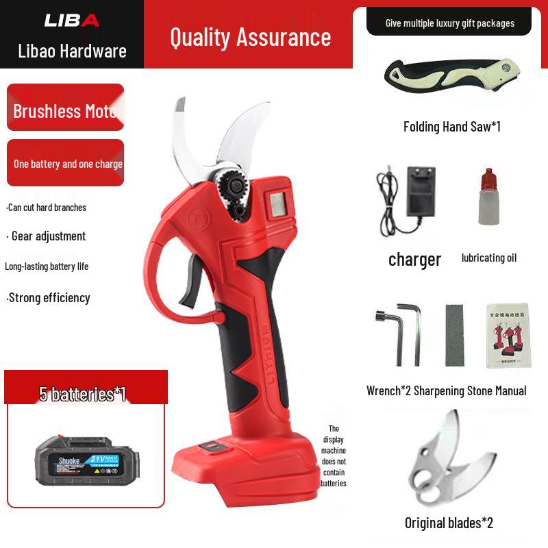 Cordless Electric Pruning Shears with Lithium Battery for Outdoor Garden and Fruit Tree Branches