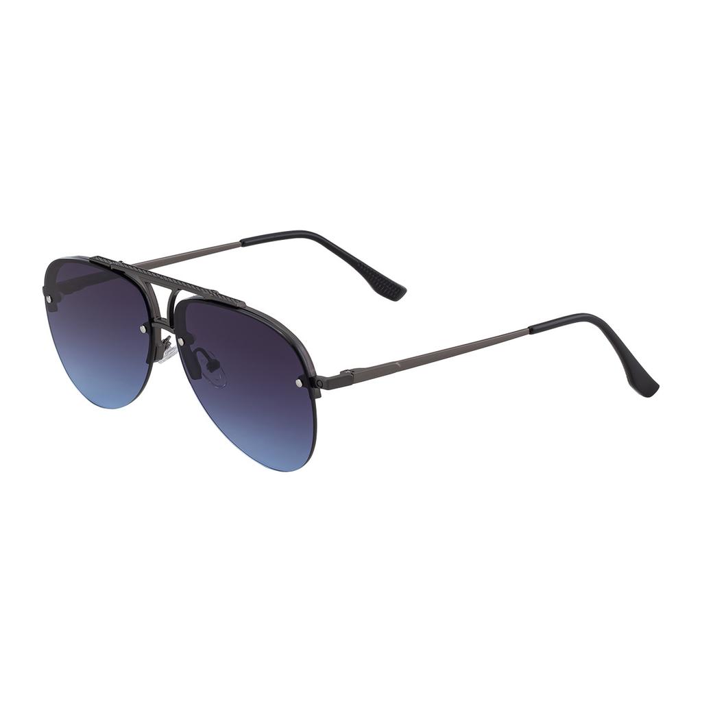 JYL TS Men's Semi-Rimless Aviator - Double-Bridge Metal Sunglasses KSL-98338