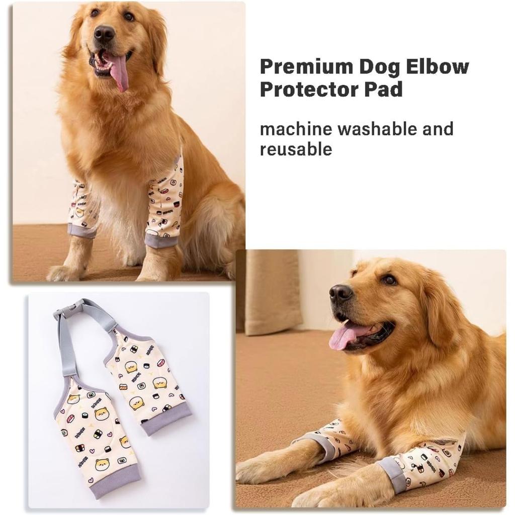 Hunde Ellbogen-Schoner – Kniebandage Vorderbein-Ärmel für große Hunde, Wundschutz Anti-Leck-Bandage für verletzte Beine oder Gelenke ( X-Groß, Gelb)