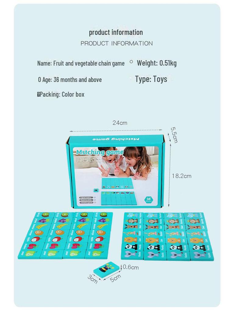 Wooden Connect-the-Dots Dominoes: Children's Logic Training Toy