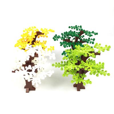 Piese de construcție MOC copac patru anotimpuri păsări scenă cu plante piese de construcție cu particule mici jucărie de asamblat copac blocuri de construcție DIY