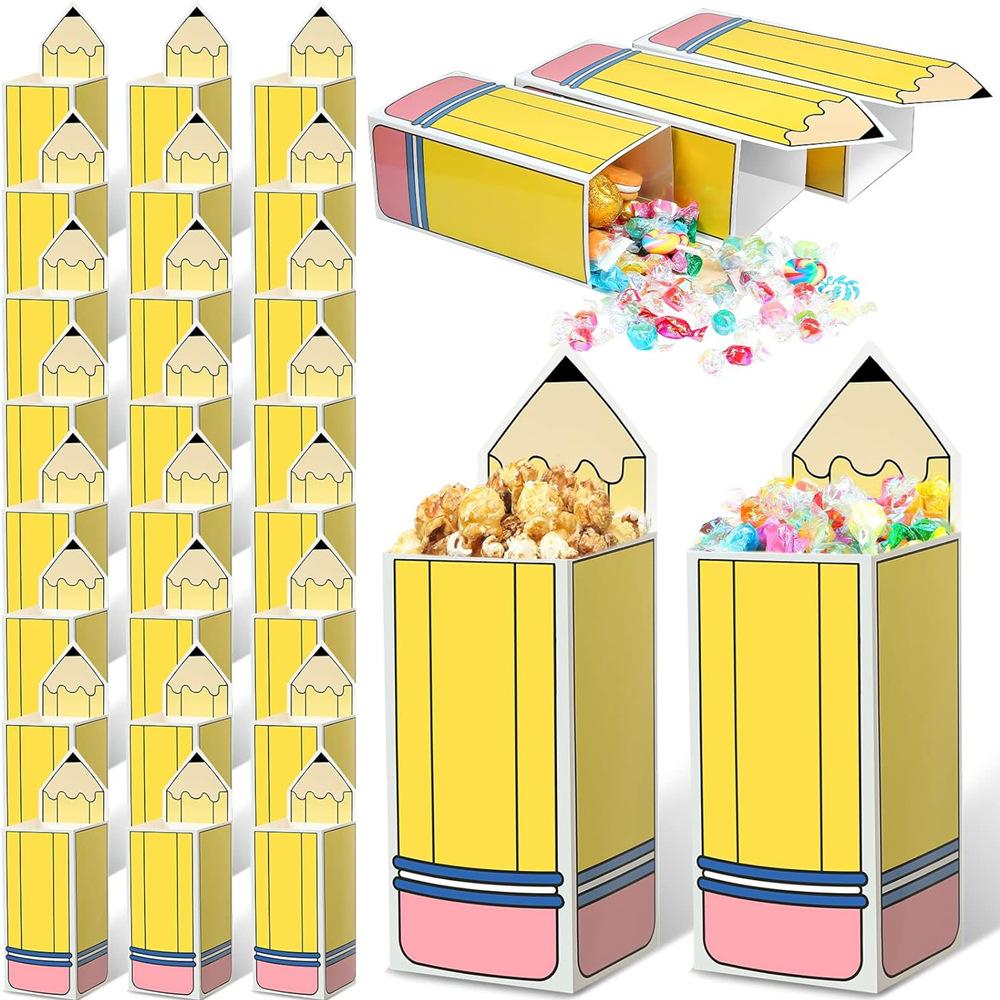 

12/24PCS Back To School Pencil Candy Boxes Graduation Season Candy Box Birthday Party Favors Welcome Back To School 12pcs&7x9x18cm