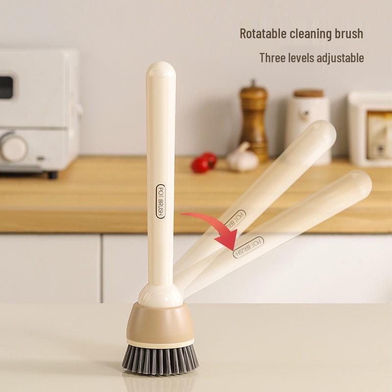 Long-Handle Rotatable Pot and Pan Cleaning Brush – Oil-Repellent, Multi-Functional, and Safe for Non-Stick Surfaces.