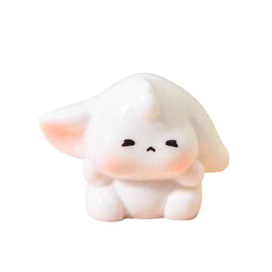 Mini Rabbit Figurines Cartoon Bunny Miniature Figures Tiny Resin Animal Fairy Garden Ornaments for Dollhouse DIY Micro Landscape