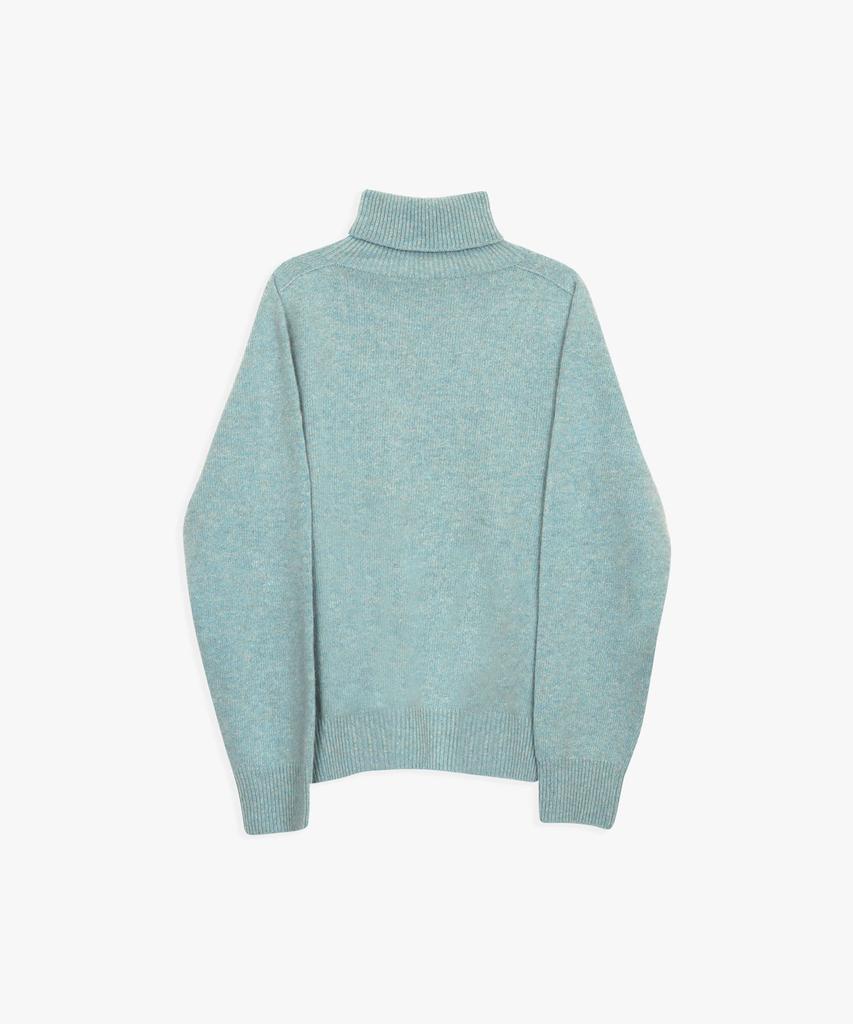 Hillioteu Whole Garment Loose Fit Turtleneck Knit_Sky Blue