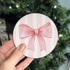 2 Or 6Pcs/Set Non-Slip Pink Bow Print Car Cup Holder Coasters Universal Fit Interior Accessories
