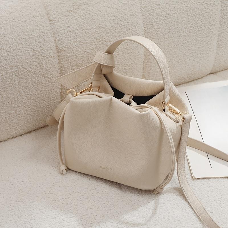 

Elegant Solid Color Shoulder Bag, Fashion Women s Handbag, Suitable for Daily Use, Leather Commuting Versatile Crossbody Bags білий