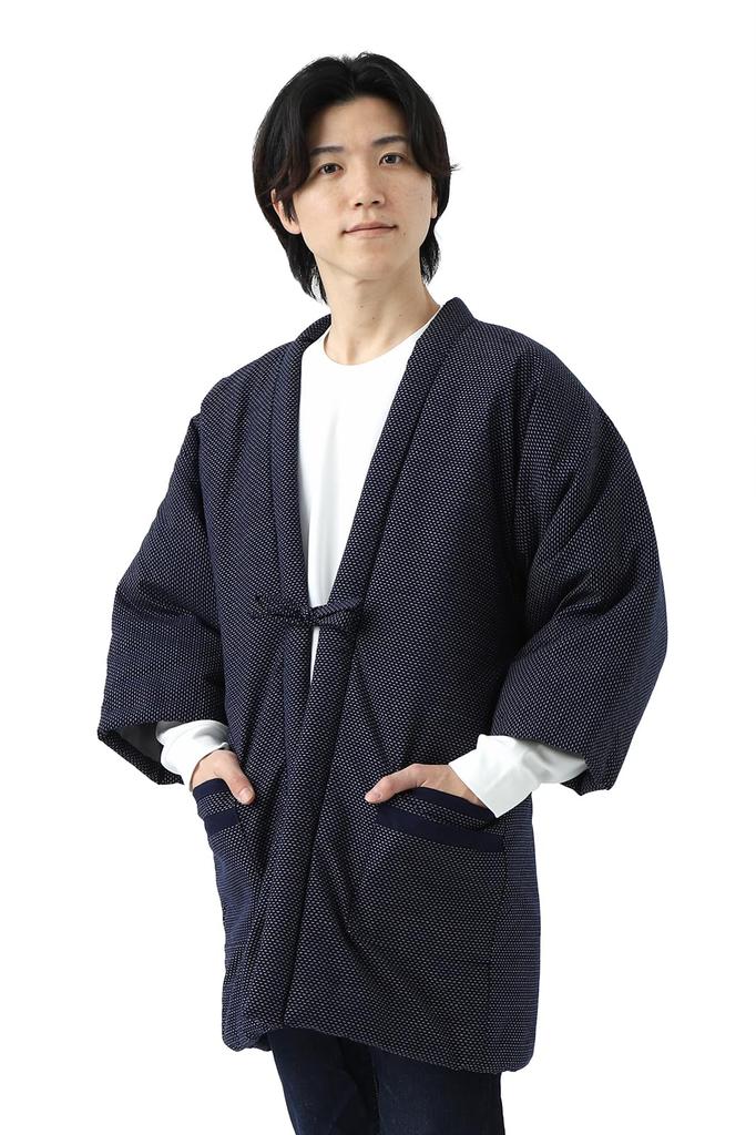 Tayutaf Hanten Hanten Traditional Kurume Made In Standard One Size Fits Most Kasuri Navy Blue and Men's (Japanese Kimono), Rokka/ROCCA, Japan,