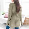 Womens Solid Color Cardigan Long Sleeve Pockets Open Front Knit Sweaters Coat