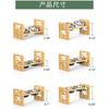 1PC Anti Slip Bamboo Pet Feeder Stand Adjustable Raised Food Bowls with 2 Bowls for Comfort Feeding