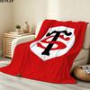 1PC Stade Toulousain Patterned Flannel Blanket Suitable For All Seasons For Home Decor Warmth And Comfort Gifts Holiday Present