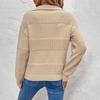 Europe 2026 Autumn/Winter Women's Knitwear: Simple Commuting Style, Solid Color, Half-Zip, Lapel, Patchwork Sweater