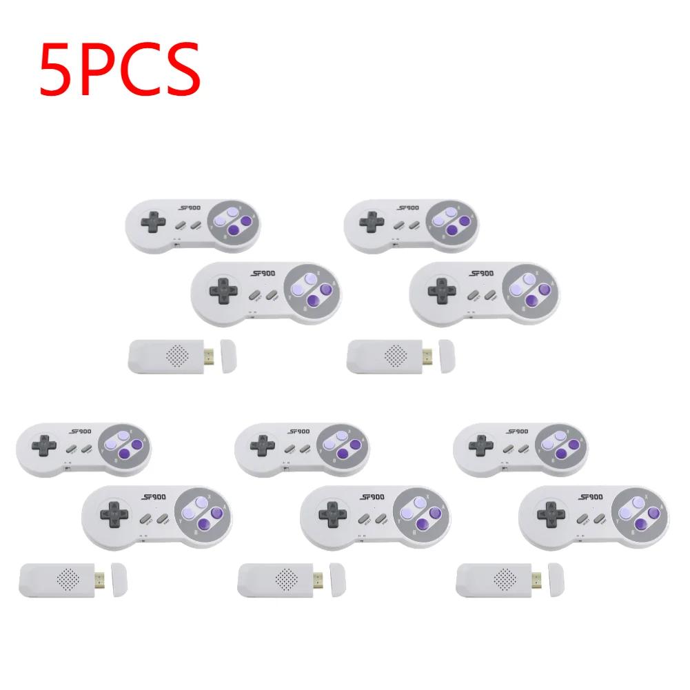 1-5 Set SF900 Retro Handheld Game Console 2.4G Wireless Receiver HD TV Portable Video Game Console with 2 Gamepad 4700 Games