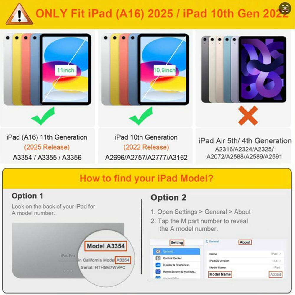 For iPad (2025)/iPad 10.9 (2022) Case Acrylic+PC Matte Tablet Cover with Pencil Holder