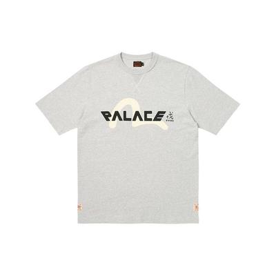 Palace X Evisu SS24 T-shirt a maniche corte con stampa logo girocollo Unisex Top Grigio 2ESPAM4TS1153XXCTGRYH