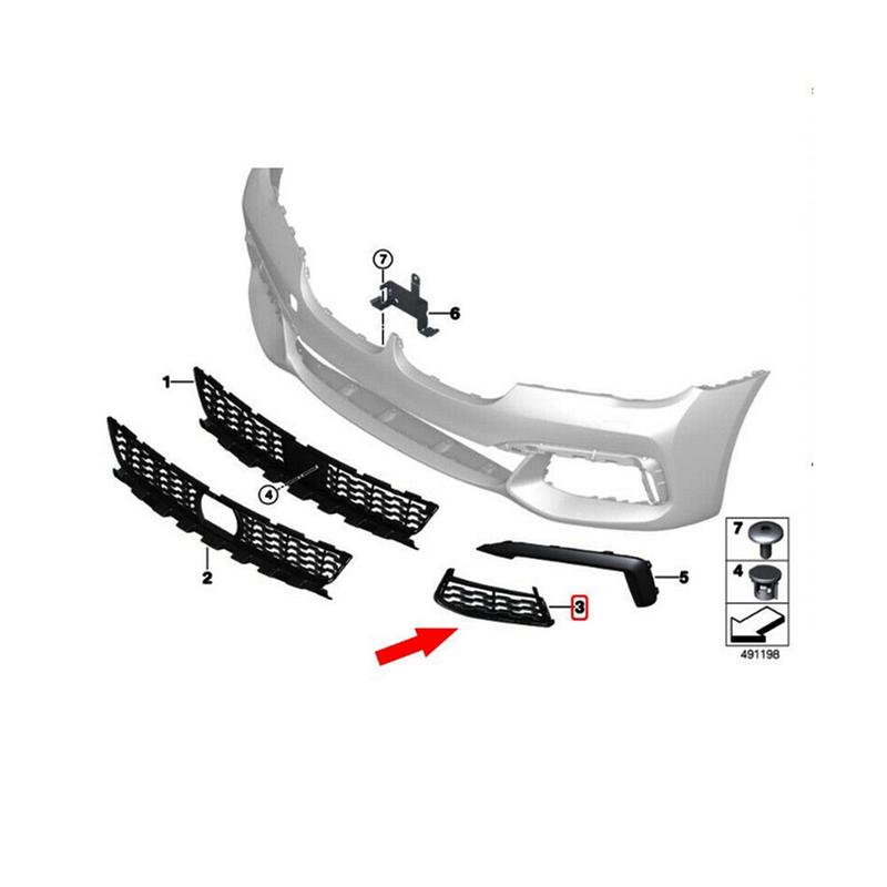 51118092157 51118092158 Griglia Paraurti Anteriore Griglia Chiusa Auto per Serie 7 G11 G12