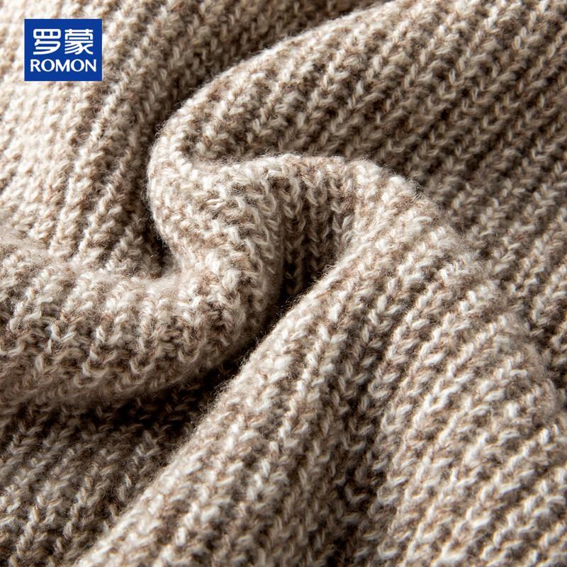 ROMON Men's Casual Crew Neck Wool-Blend Knit Sweater