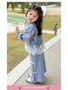 Meng Tang Tang Frühling Spitzenbesatz Hoodie & Hose Set für Mädchen