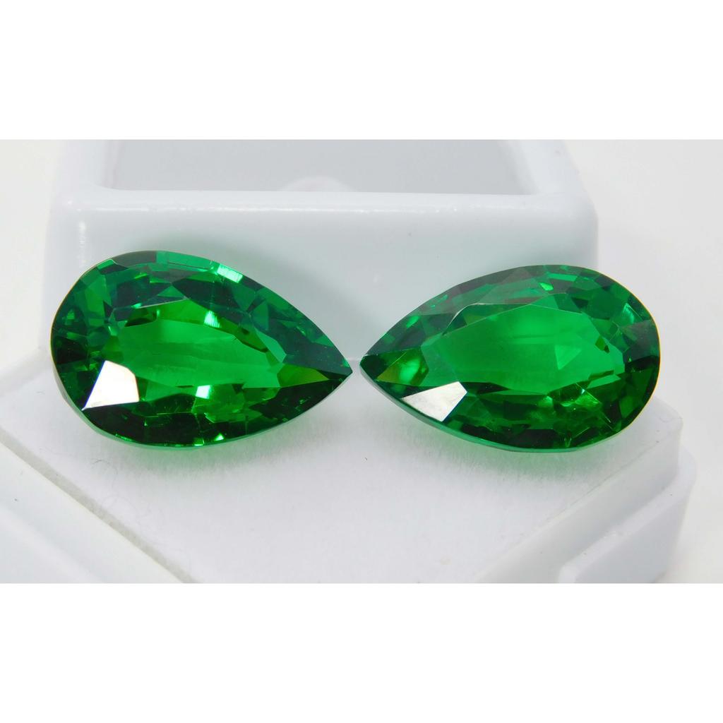 Natural Tourmaline Green Pear Shape 20.60 Ct CERTIFIED Loose Gemstones Pair A-2126