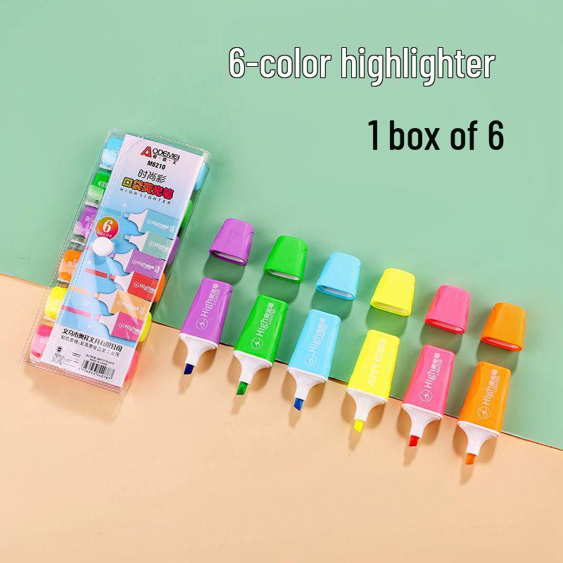 

6-Color Double-Ended Fluorescent Highlighter Set for Kids