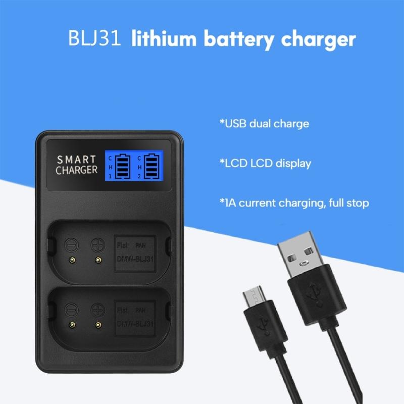 Portable LCD Micro USB Chargers for DCS1 DCS1M DCS1R DCS1RM DCS1H Battery Convenient Double Slot Charger Repalcement