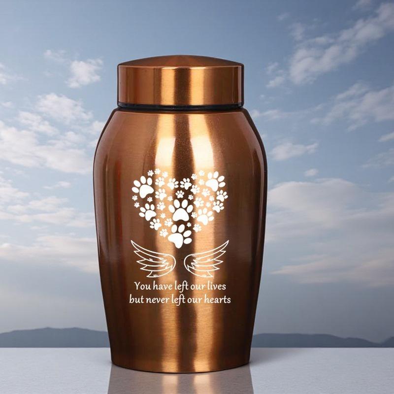 Stainless Steel Pet Cremation Urn for Ashes - Memorial Jar for Cats, Dogs, and Pets