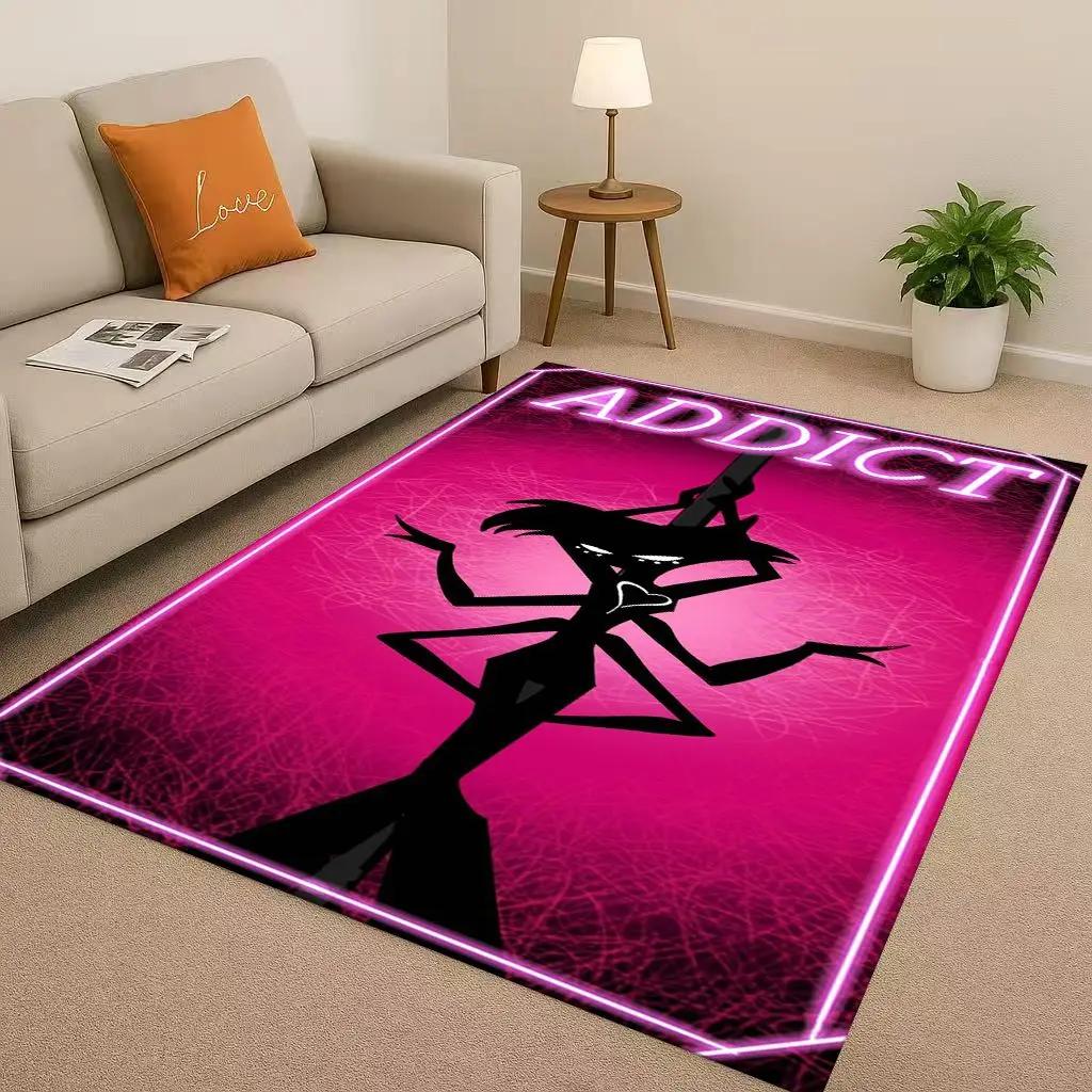 3D Cartoon H-Hazbin Hotel Angel Dust Alastor Living Room Non-Slip Area Rug Soft Carpet for Bedroom Sofa ,Easy Clean Home Doormat