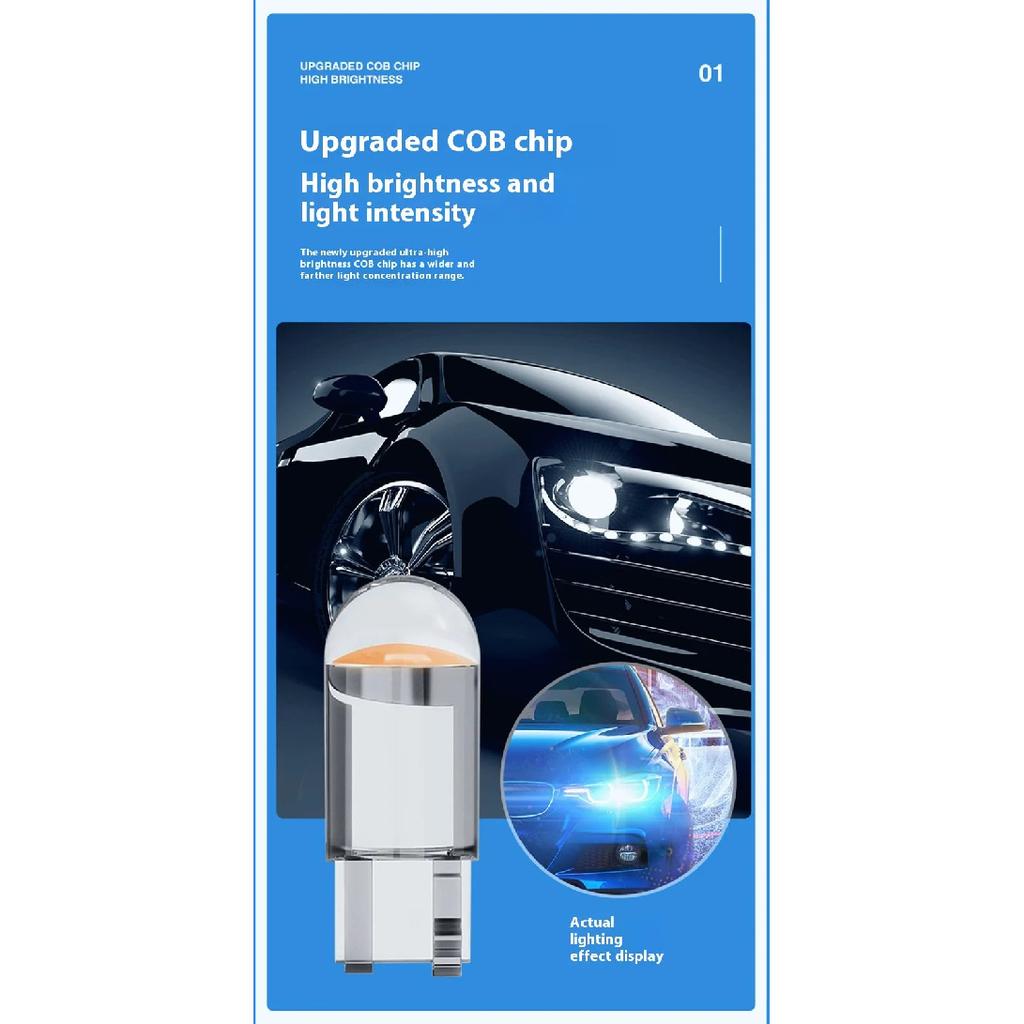 T10 LED Car Wide Light Crystal COB High Brightness W5W License Plate Light Reading Light Motorcycle Car Tail Light Bulb