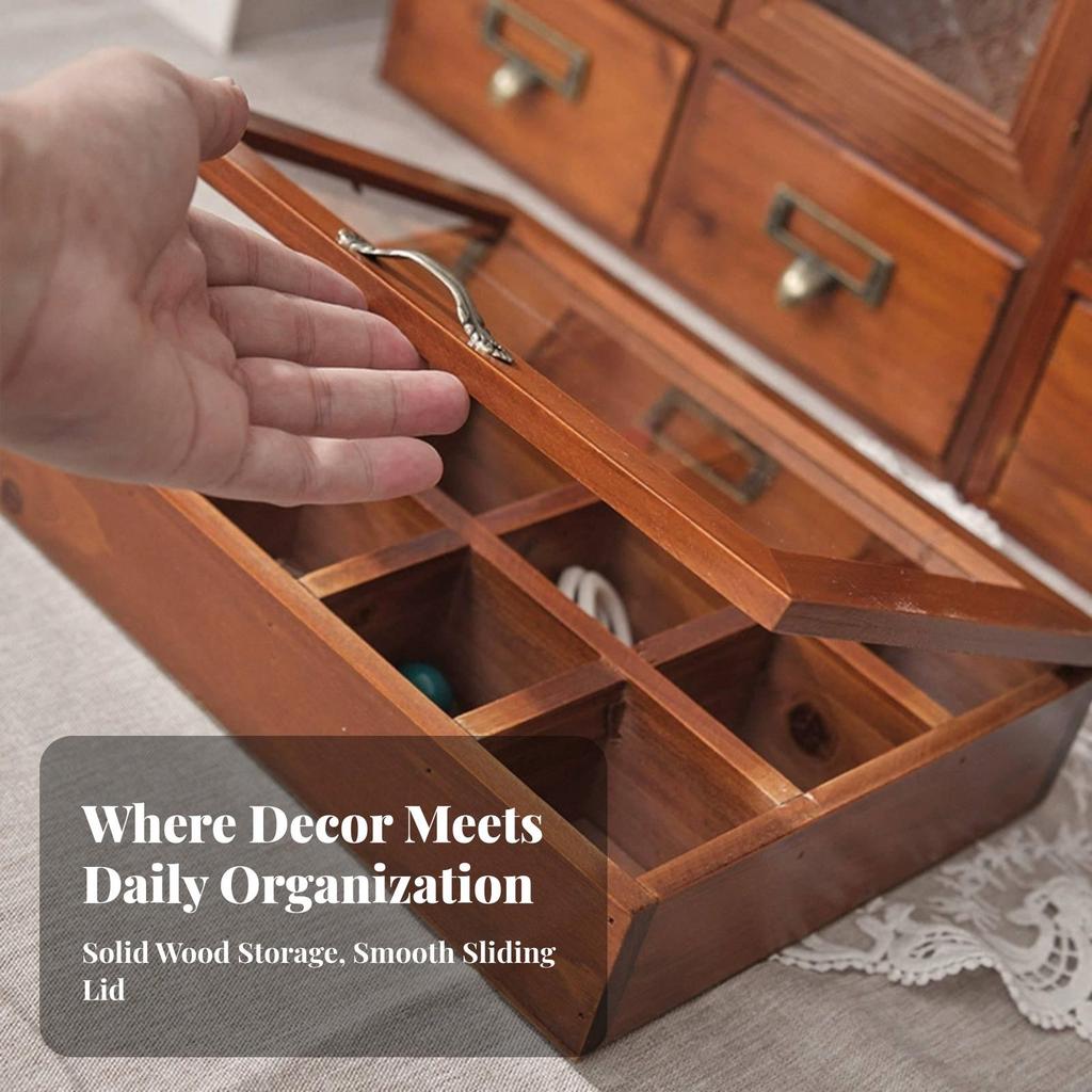 Wooden Jewelry Box Scratch-Resistant for Dressing Area, Living Room