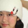 HEART CAT BUTTON HAIR PIN (2ea)