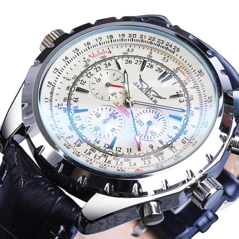 JARAGAR 212 Automatic Design Week Business Watch for Men Military Multifunction Sub-Dials Mechanical Watches Luxury Clock