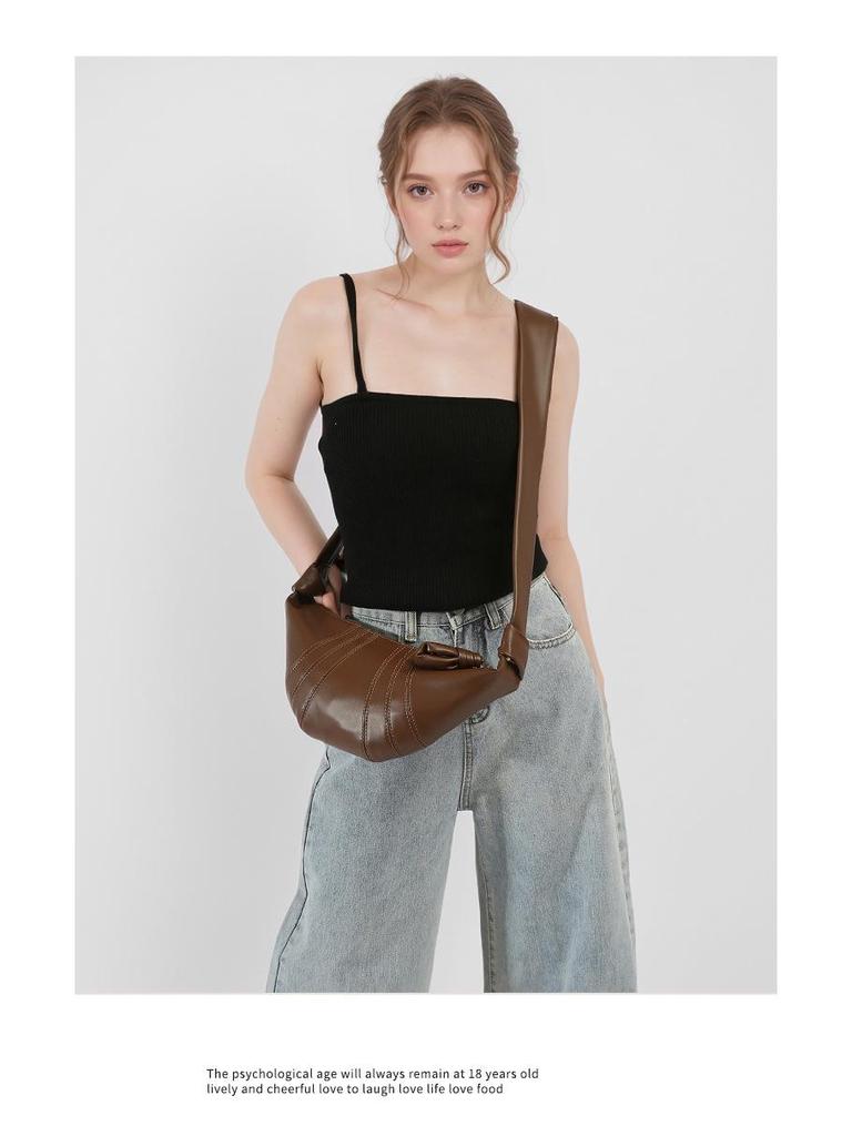 2025 Women's Croissant Dumpling Bag: Fashionable Single Shoulder Crossbody & Waist Design