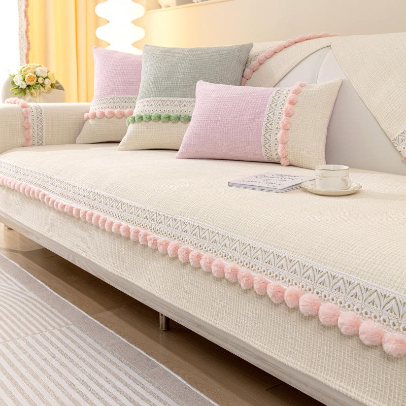 Light French Sofa Cushion Universal In All Seasons Chenier Non-Slip Leather Sofa Cover  New Seat Cushion Sub-Cover Cloth Towel